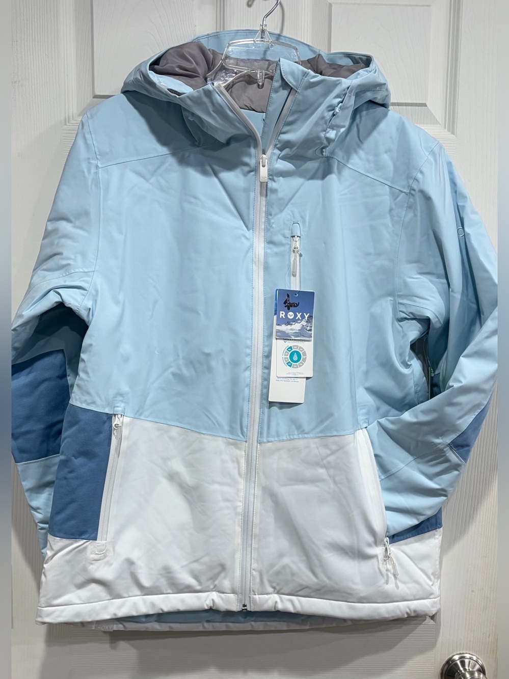 Roxy Women's Large Peakside Snowboard Jacket Waterproof Insulated Ski Blue NWT